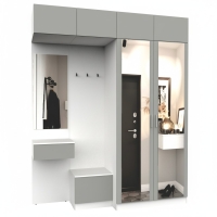 Набор мебели для прихожей "Марсель-264" МР 01-264 В2490 Ш2000 Г580 (ЛДСП Шиншилла серая)